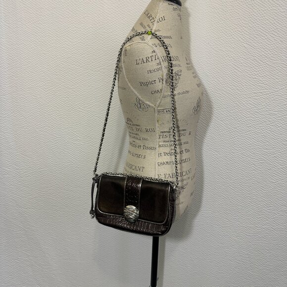 Brighton Ziggy Crossbody Organizer Purse in Box with Paperwork Dustbag NIB Croc - Picture 9 of 14